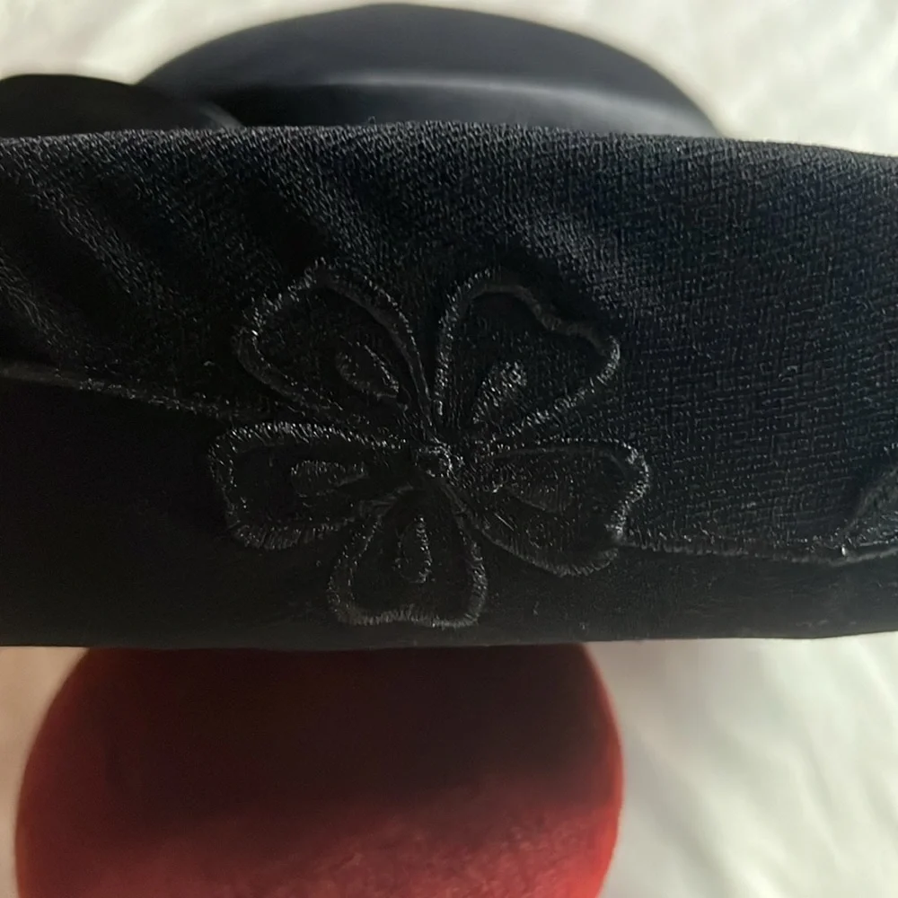 ML Studio Hat , Derby Hat, Church Hat Black Big Bow Wide Rim Millinery - Picture 4 of 15